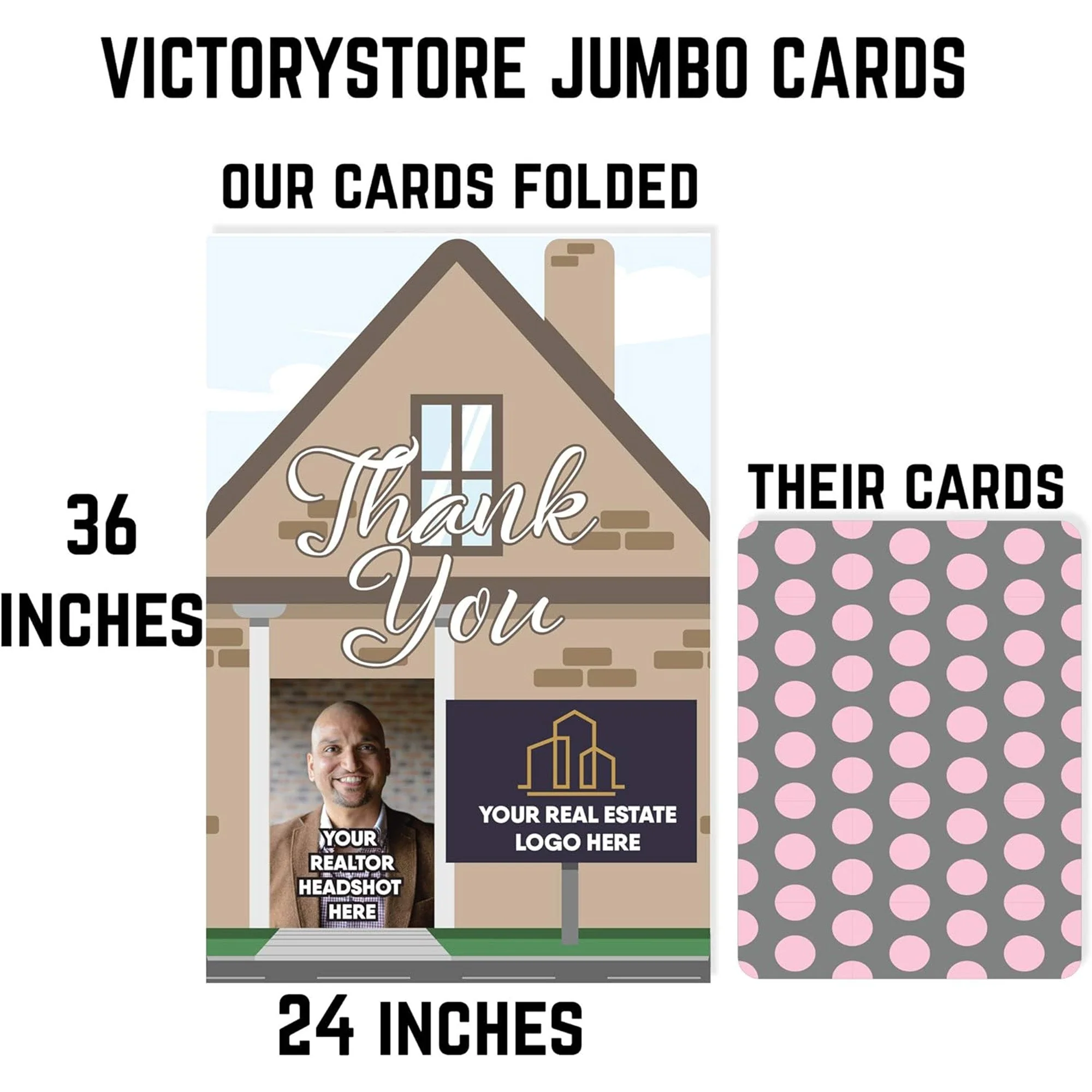 Jumbo Custom Realtor Thank You Card - Photo and Logo - Image 4