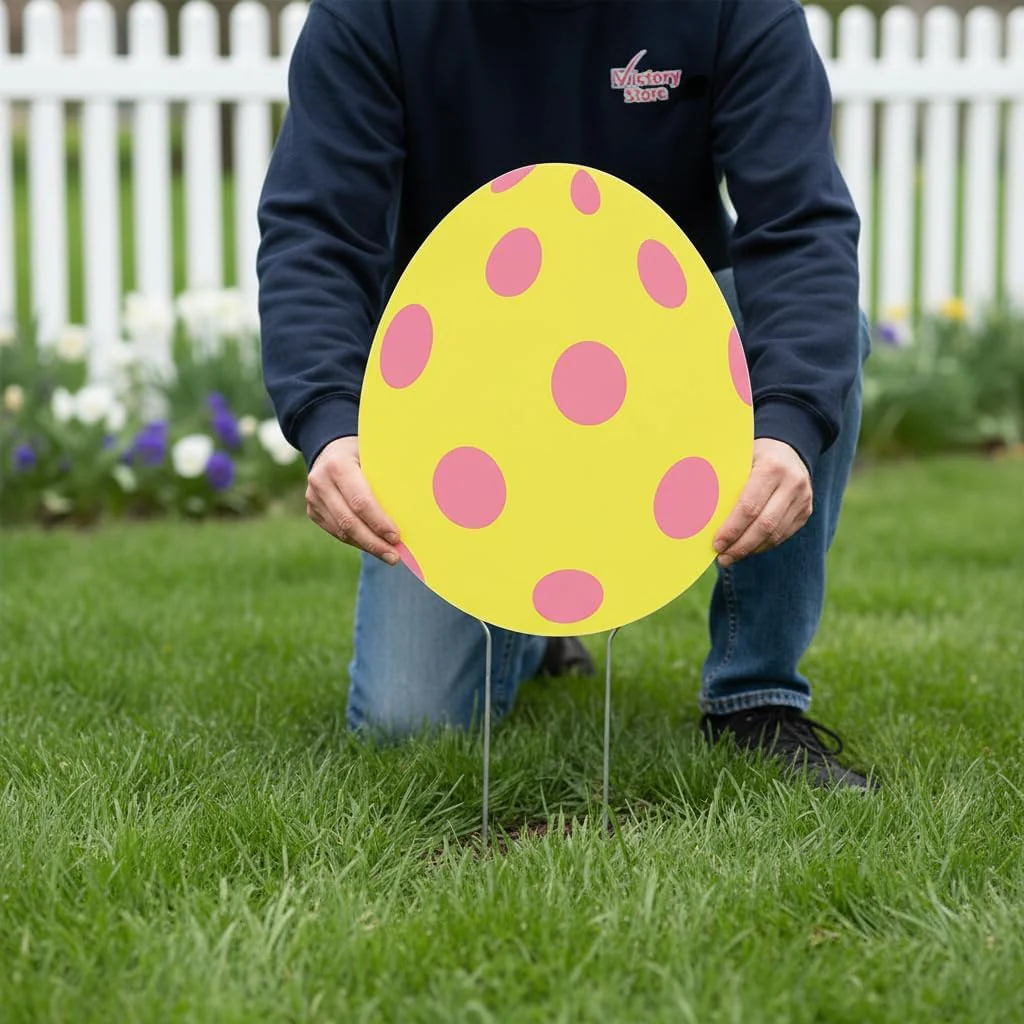 Jumbo Easter Egg Yard Signs (24-Pack)  with Stakes, Double-Sided - Image 4