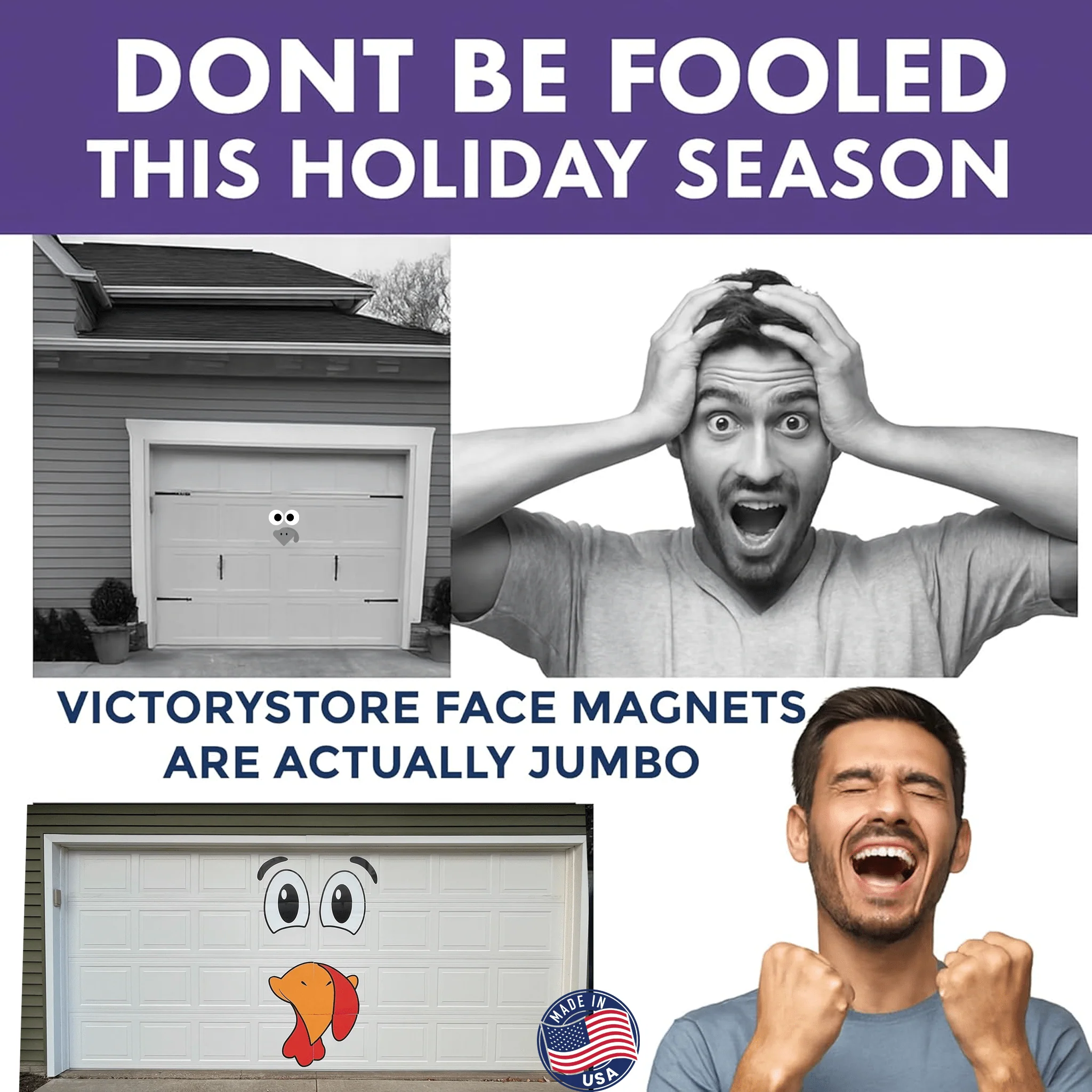 Jumbo Turkey Face Garage Magnet – Giant Thanksgiving Decoration for Garage Doors - Image 3