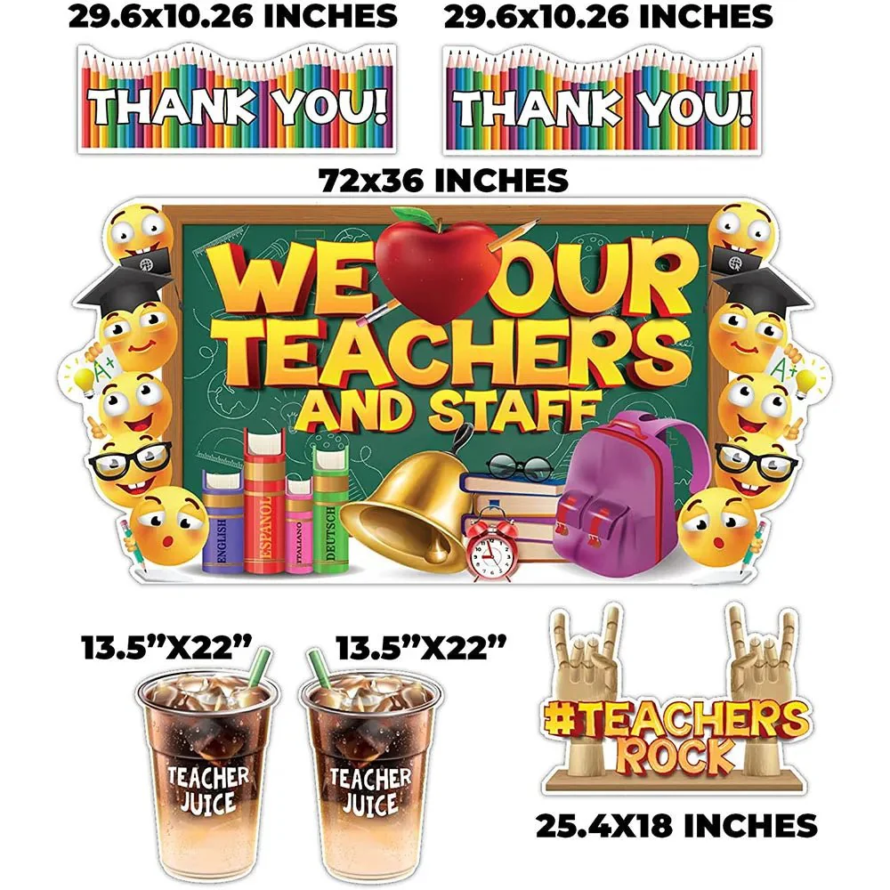 Jumbo We Love Our Teachers and Staff Oversized EZ Yard Card - Image 2