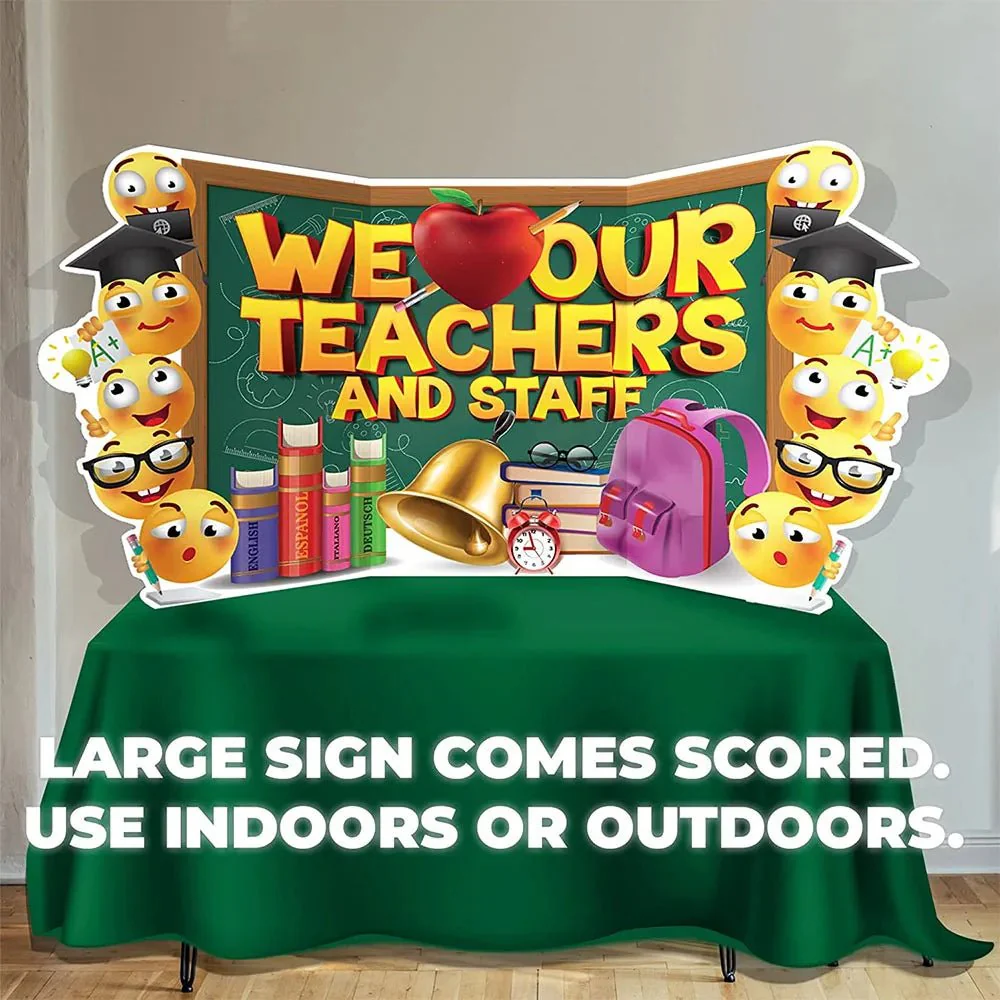 Jumbo We Love Our Teachers and Staff Oversized EZ Yard Card - Image 3