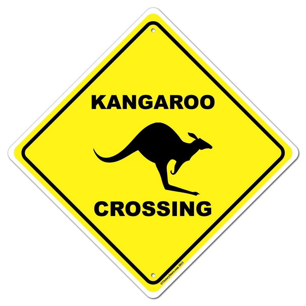 Kangaroo Crossing Sign or Sticker - Image 2
