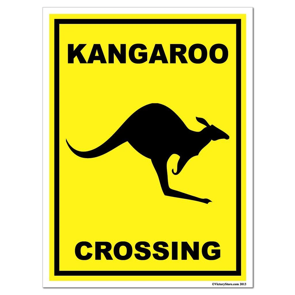 Kangaroo Crossing Sign or Sticker - Image 4