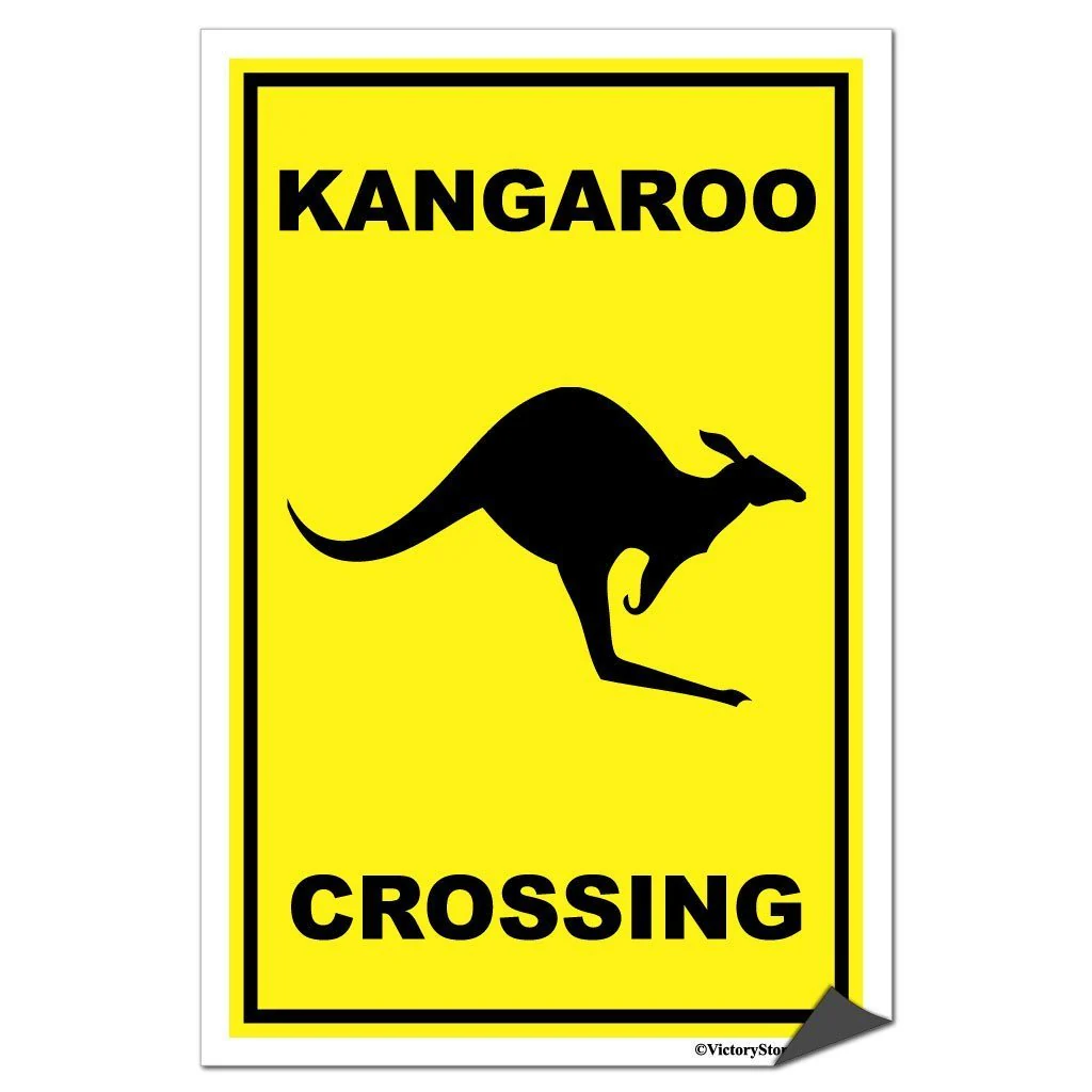 Kangaroo Crossing Sign or Sticker - Image 7