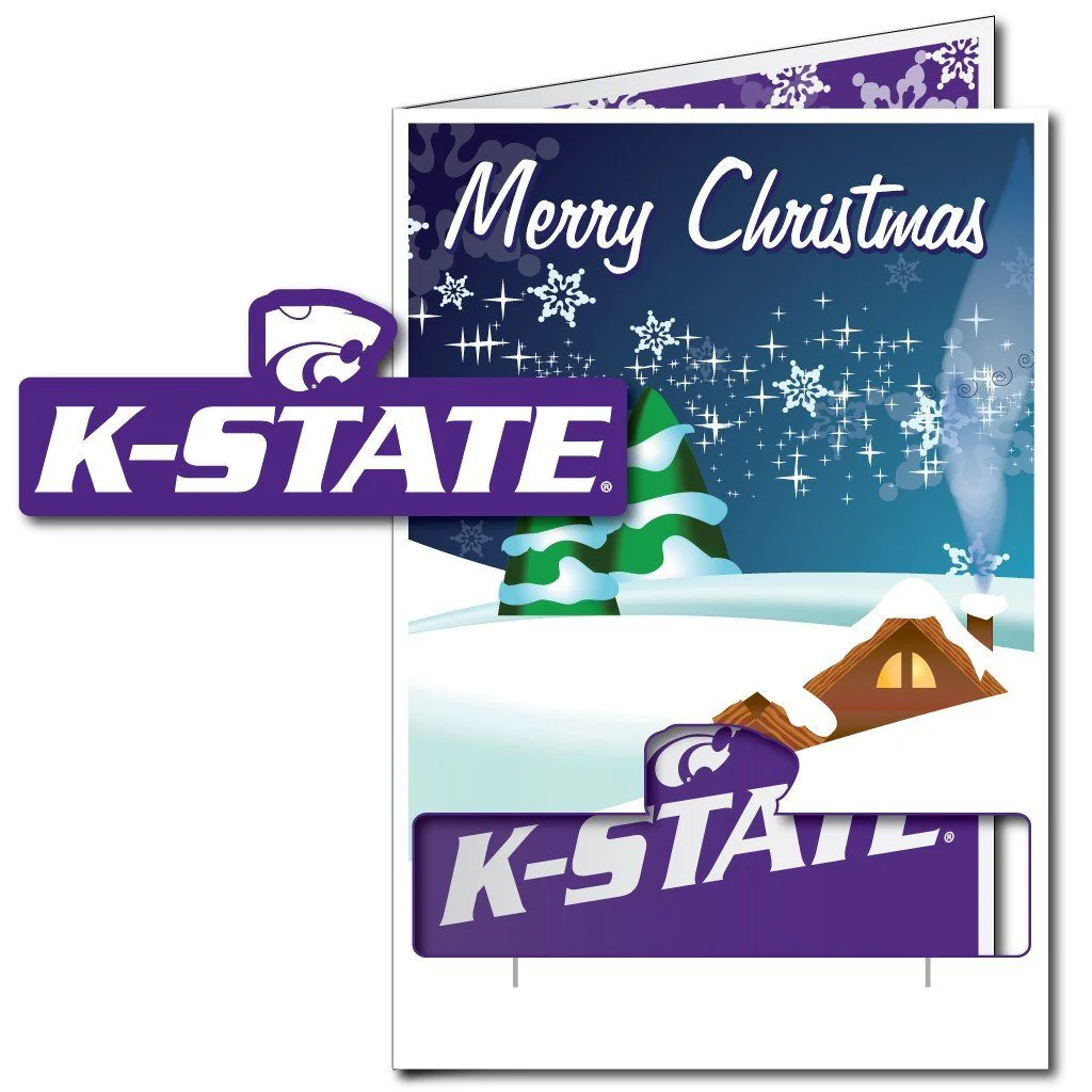 2'x3' Giant Kansas State Holiday Greeting Card & Yard Sign - Image 3
