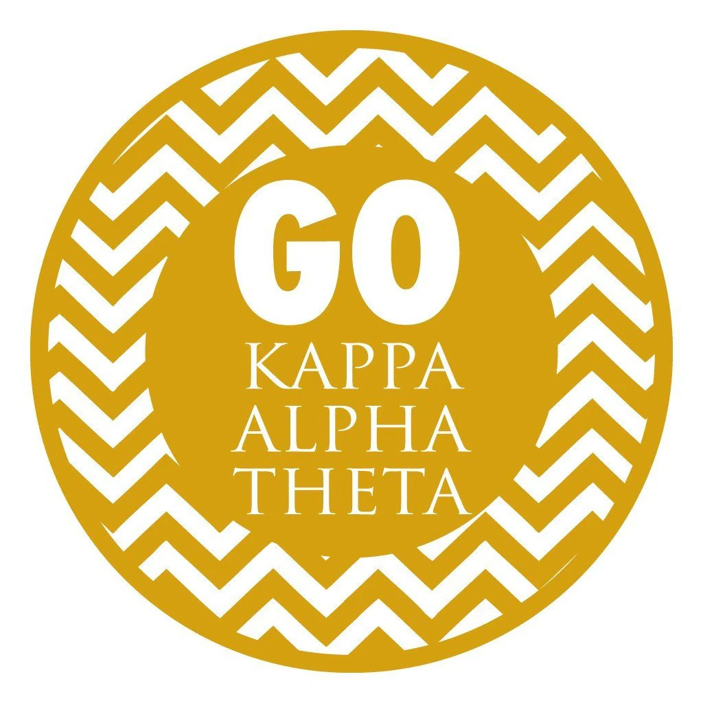 Kappa Alpha Theta Canvas Tote Bag - Chevron Stripes Design - Image 2