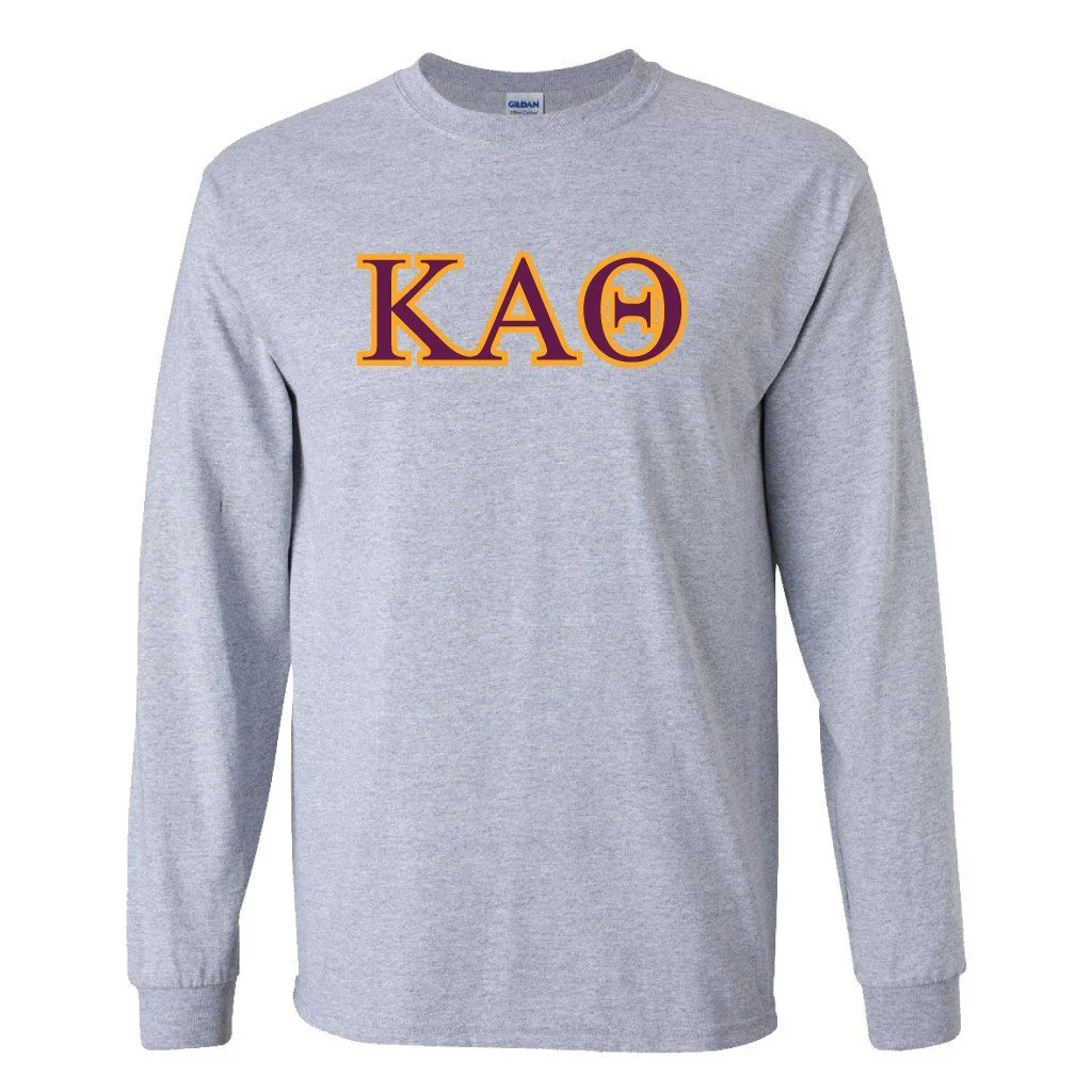 Kappa Alpha Theta Greek Letter Design Long Sleeve T-Shirt - Image 2
