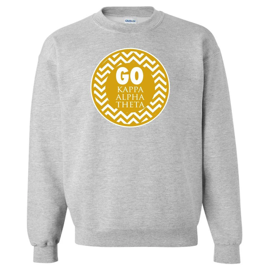 Go Kappa Alpha Theta Sport Gray Crewneck Sweatshirt