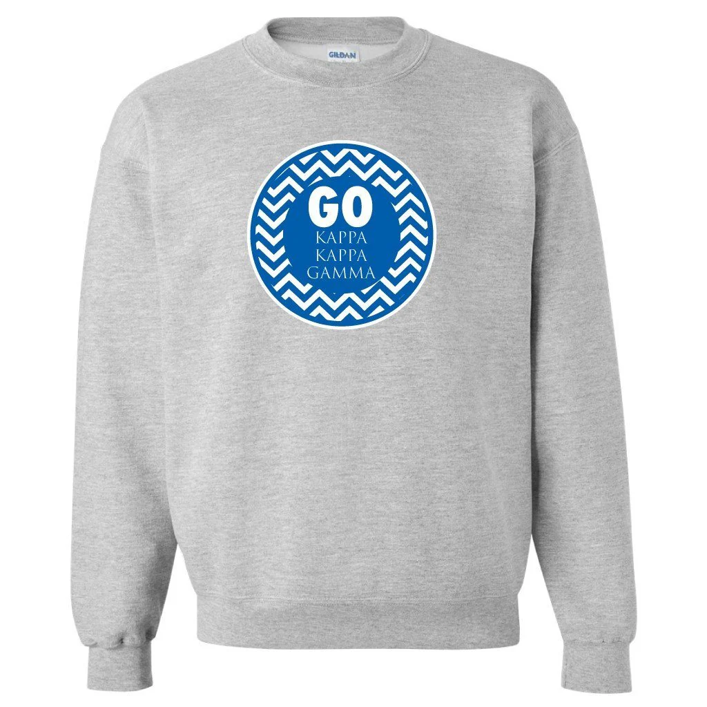 Go Kappa Kappa Gamma Sport Gray Crewneck Sweatshirt