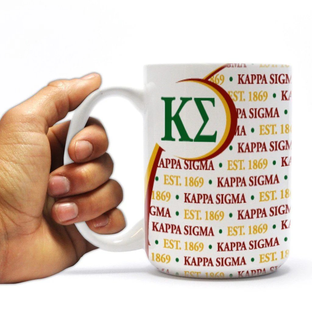 Kappa Sigma 15oz Greek Letters with Motto Coffee Mug