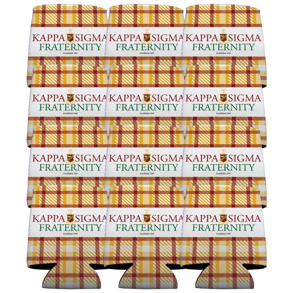 Plaid Kappa Sigma Can Cooler Set - Image 2