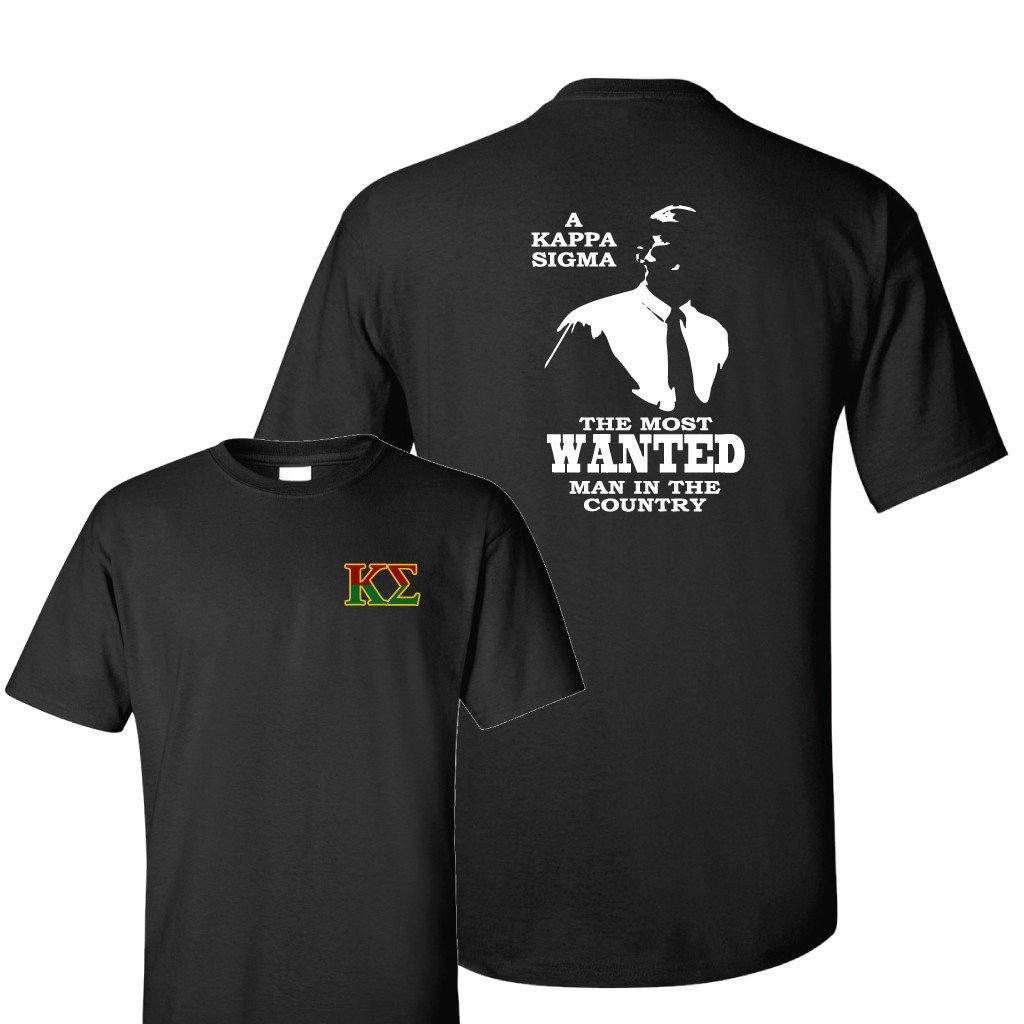 Kappa Sigma Most Wanted Man Black T-Shirt