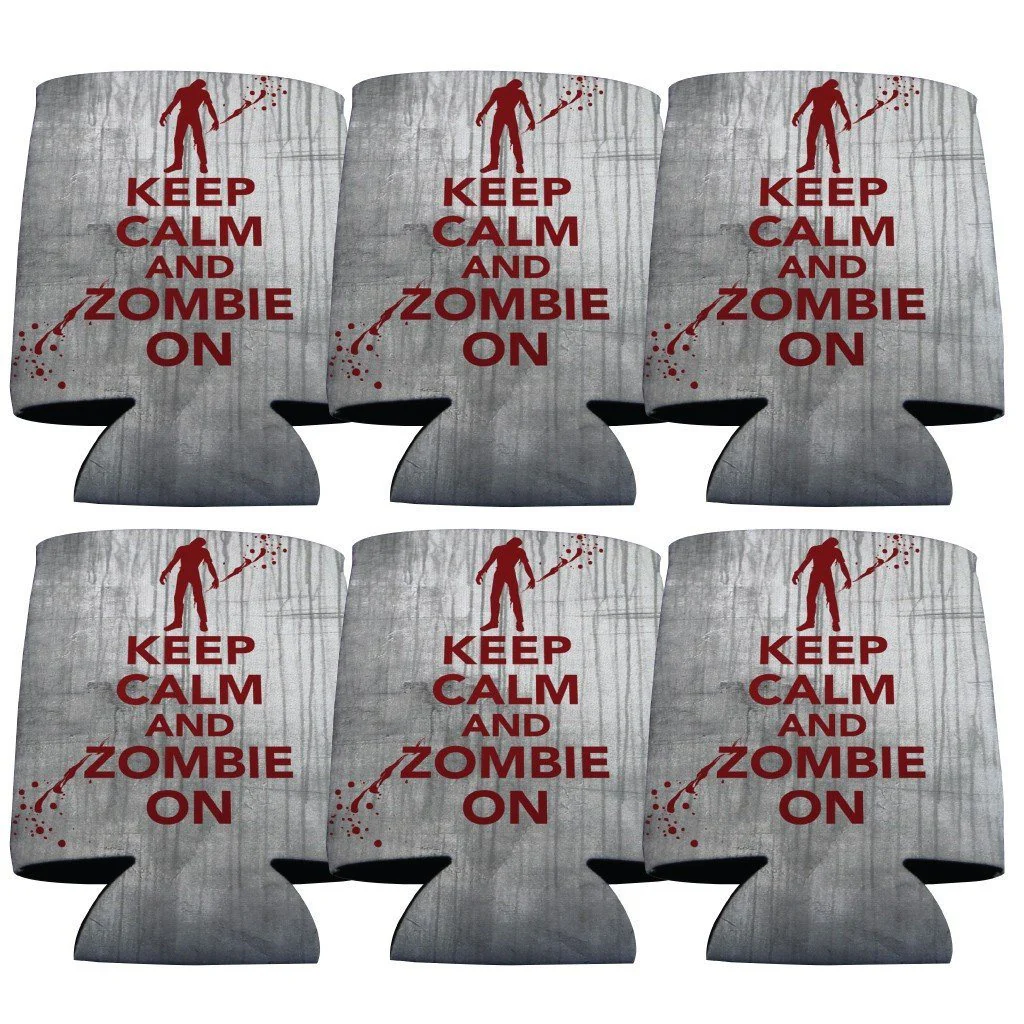 Keep Calm and Zombie On Halloween Can Cooler Set - Image 4