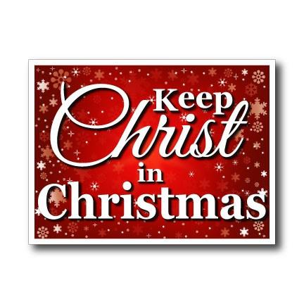 Red with Snowflakes Keep Christ in Christmas Yard Sign | Pair of EZ Stakes Included - Image 2