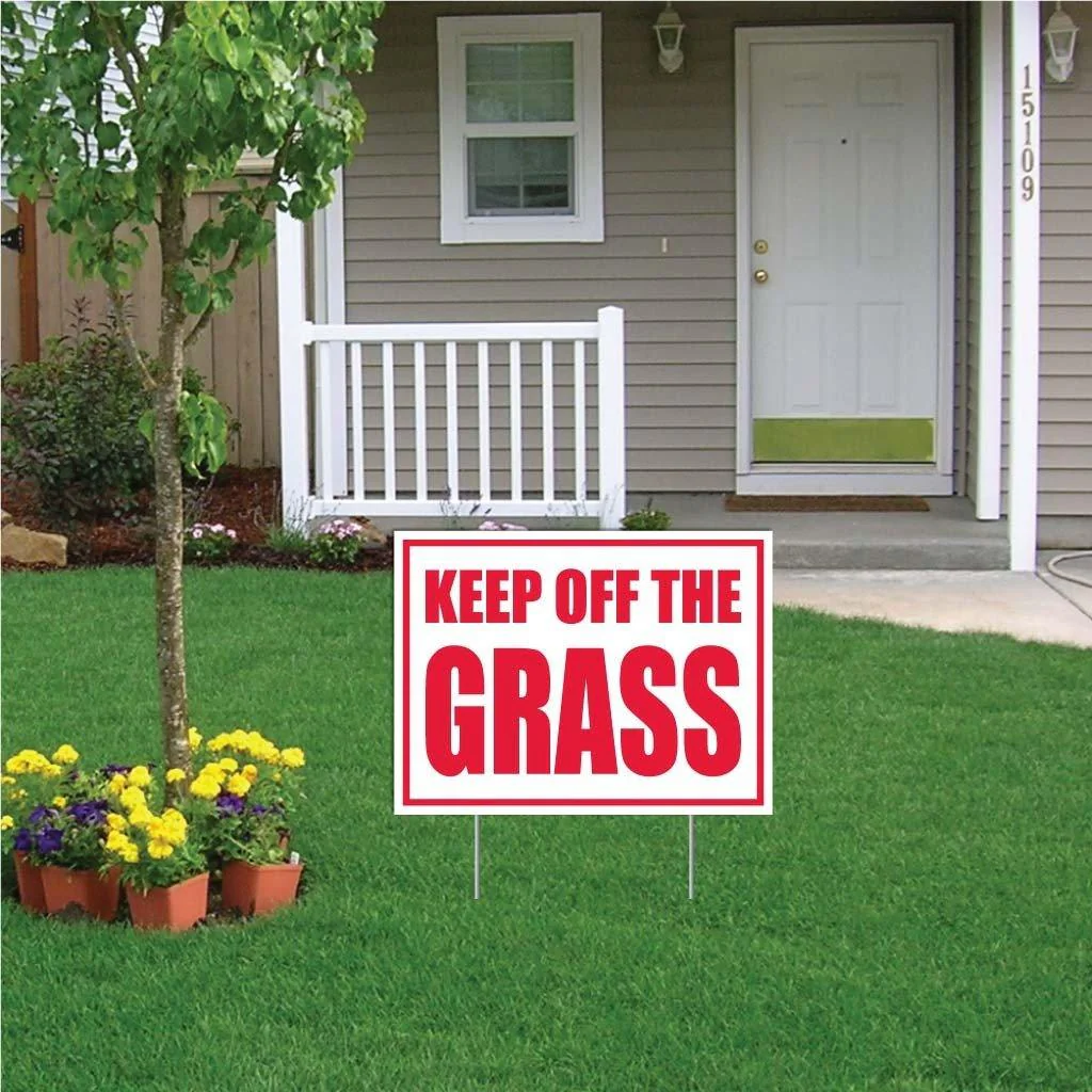 Keep Off The Grass Sign or Sticker