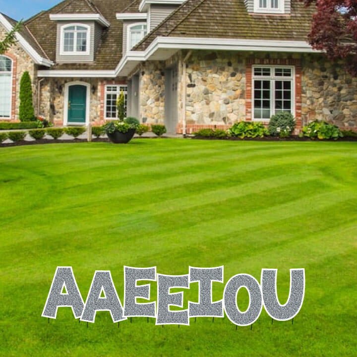 KG The Last Time 18" Faux Glitter Vowel Yard Letters Set - Image 2