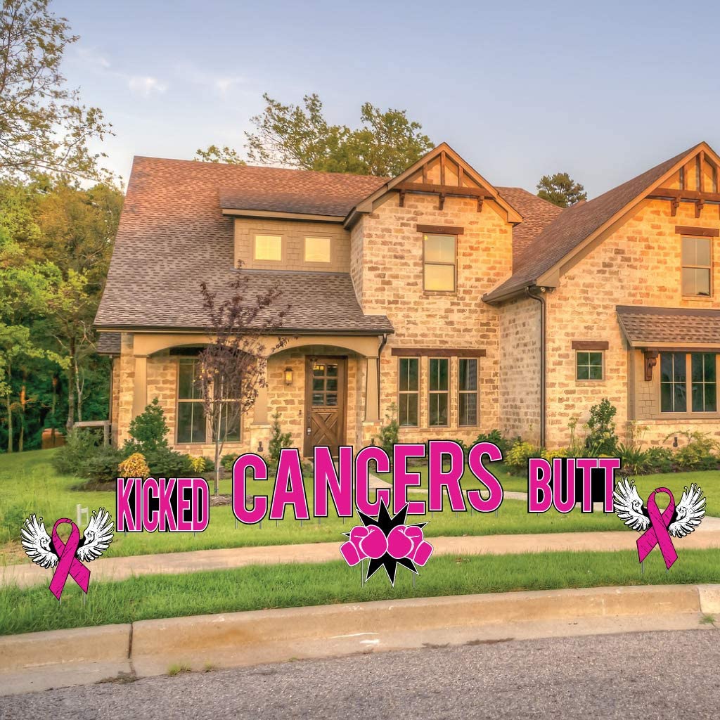 Kicked Cancers Butt Yard Letters - Image 2