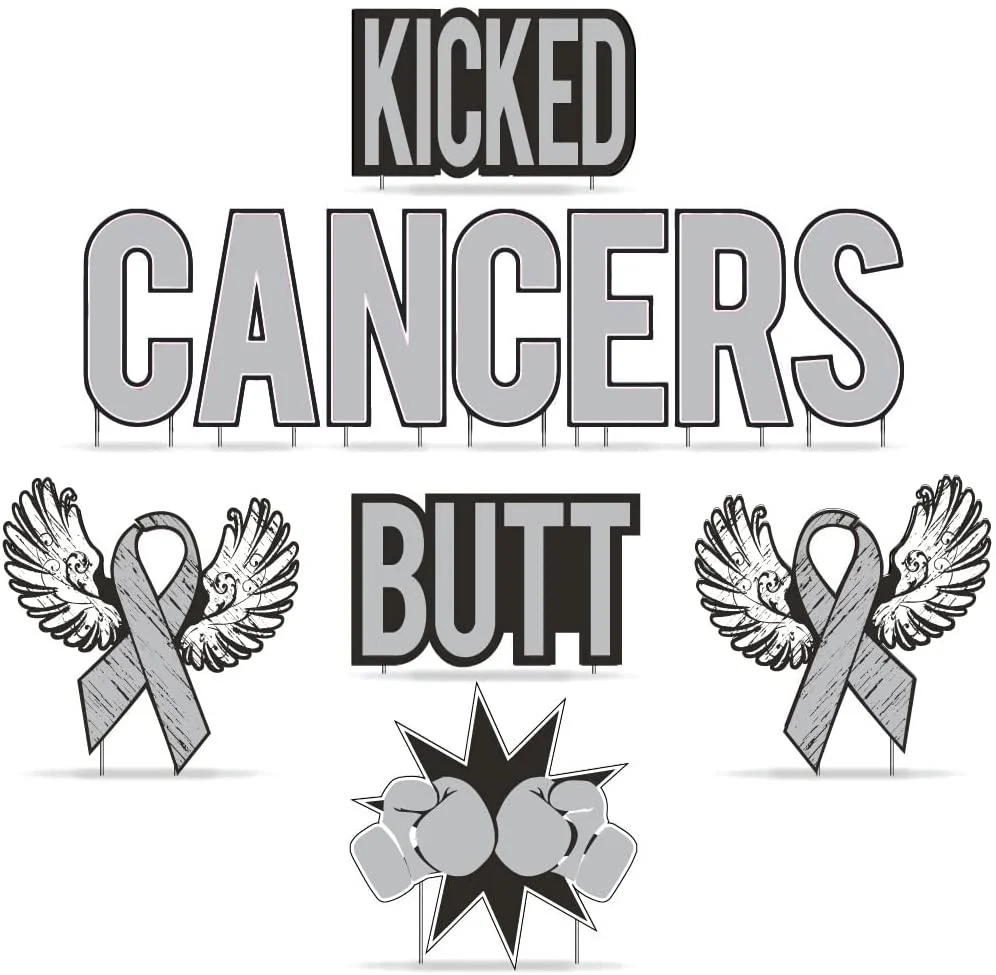 Kicked Cancers Butt Yard Letters - Image 22