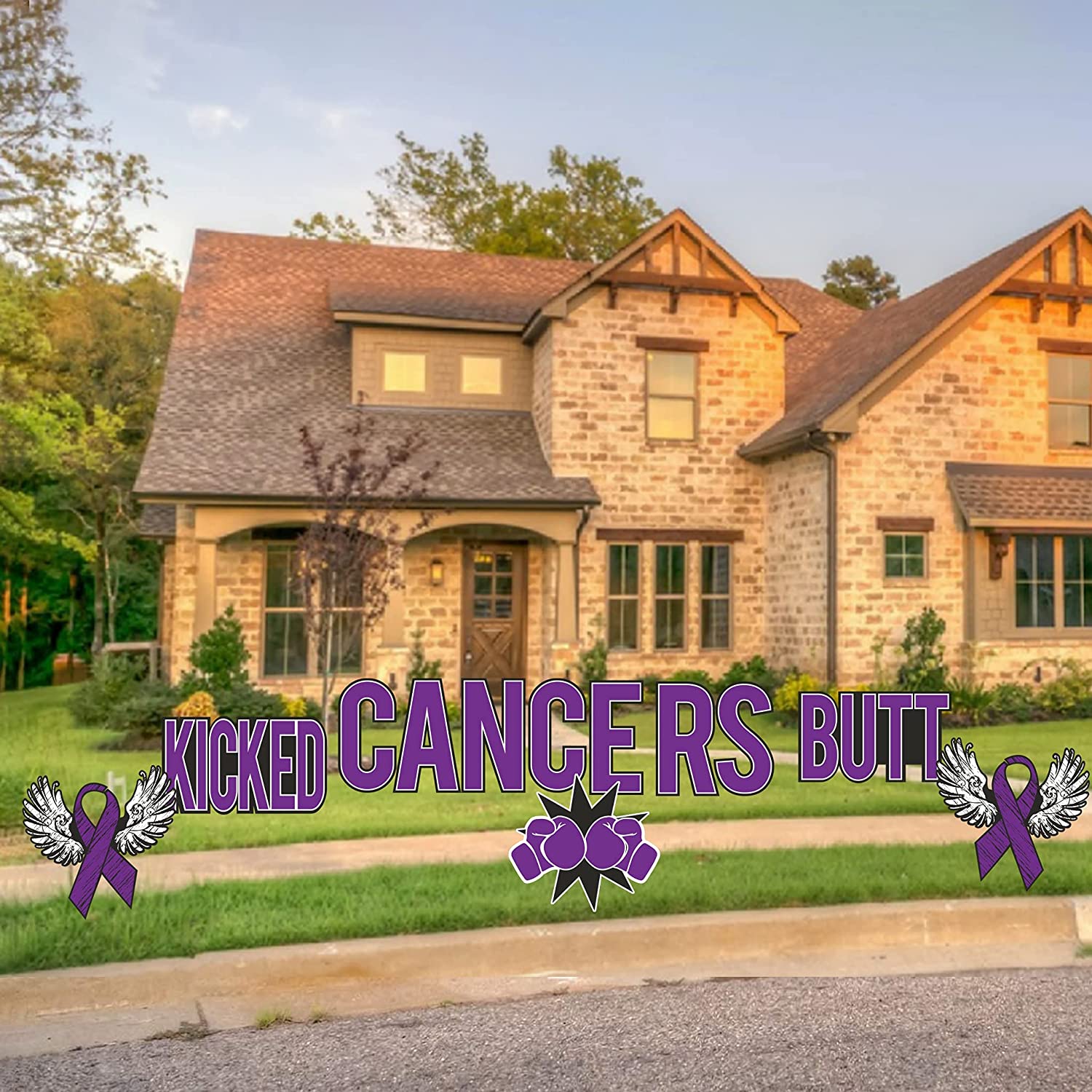 Kicked Cancers Butt Yard Letters - Image 8
