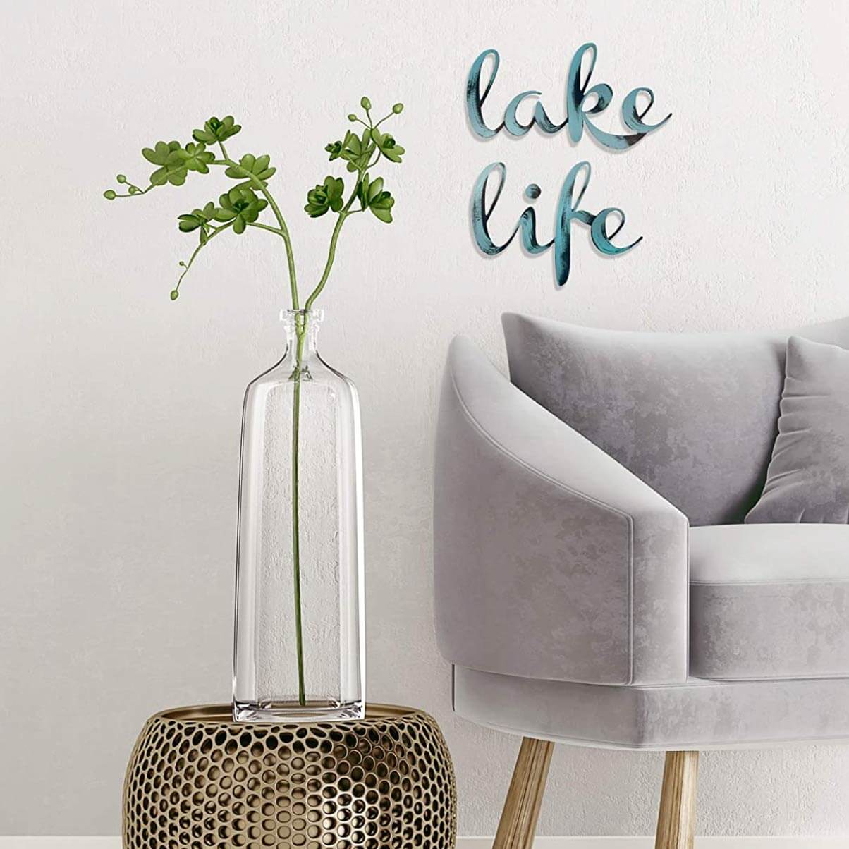 Lake Life Hand Painted 3D Wall Decor Words - Image 2