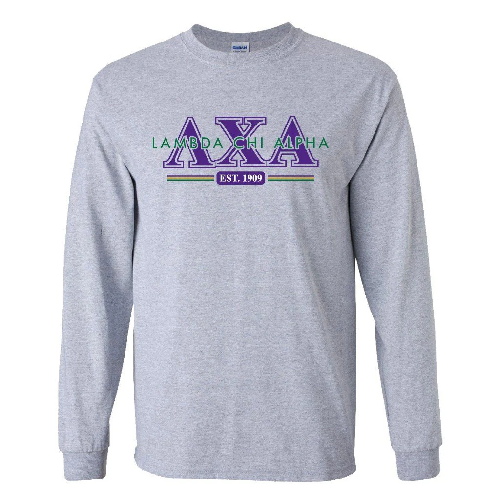 Lambda Chi Alph Est. 1909 Long Sleeve T-Shirt - Image 2