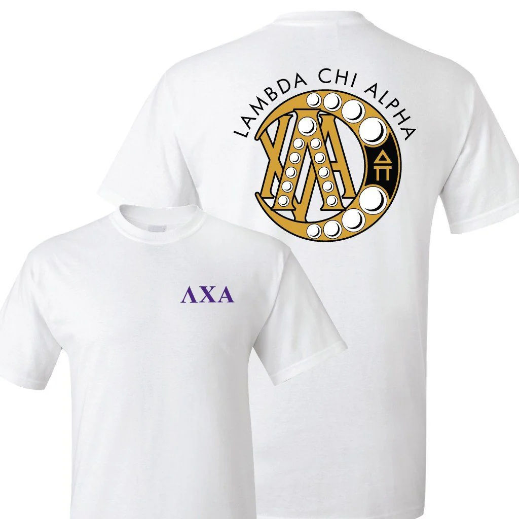 Lambda Chi Alpha Greek Letters with Badge T-Shirt