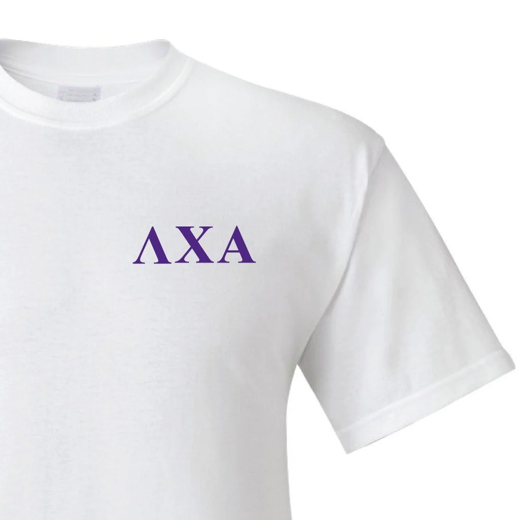 Lambda Chi Alpha Greek Letters with Badge T-Shirt - Image 2