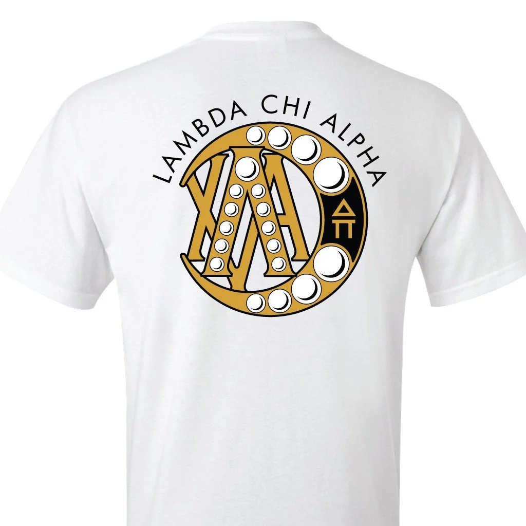 Lambda Chi Alpha Greek Letters with Badge T-Shirt - Image 3