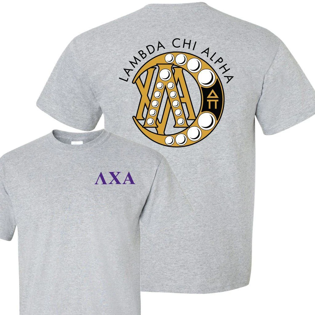 Lambda Chi Alpha Greek Letters with Badge T-Shirt - Image 4