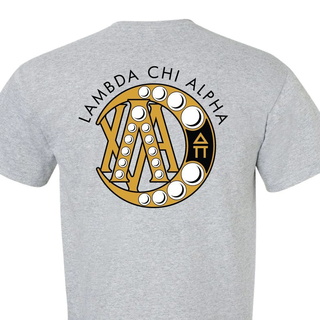 Lambda Chi Alpha Greek Letters with Badge T-Shirt - Image 6