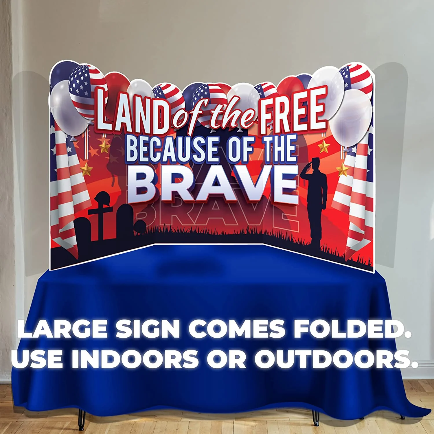 Land of The Free Because of The Brave Memorial Day Oversized EZ Yard Cards - Image 3