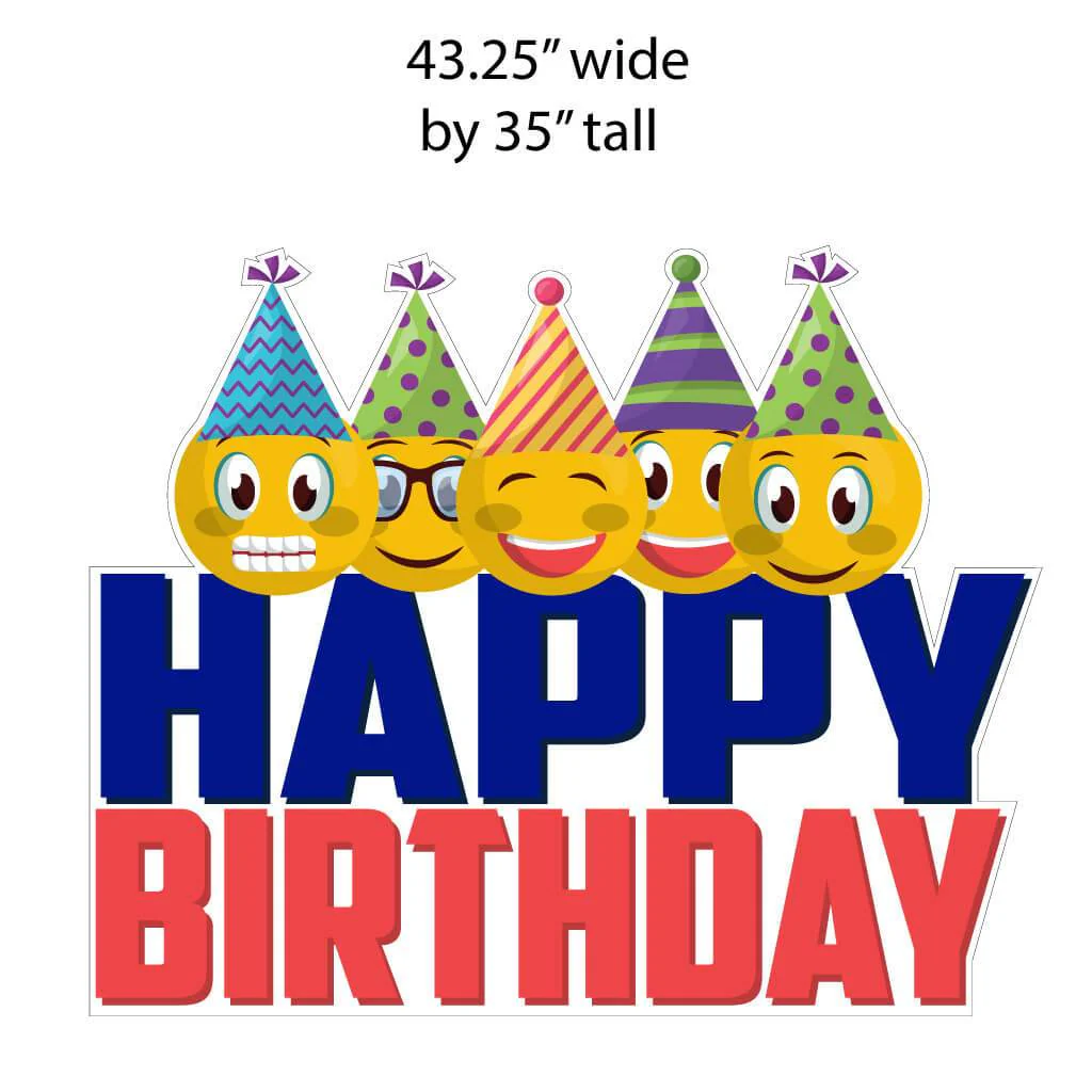 Large Happy Birthday Emoji Accessory Yard Card Signs - Image 2