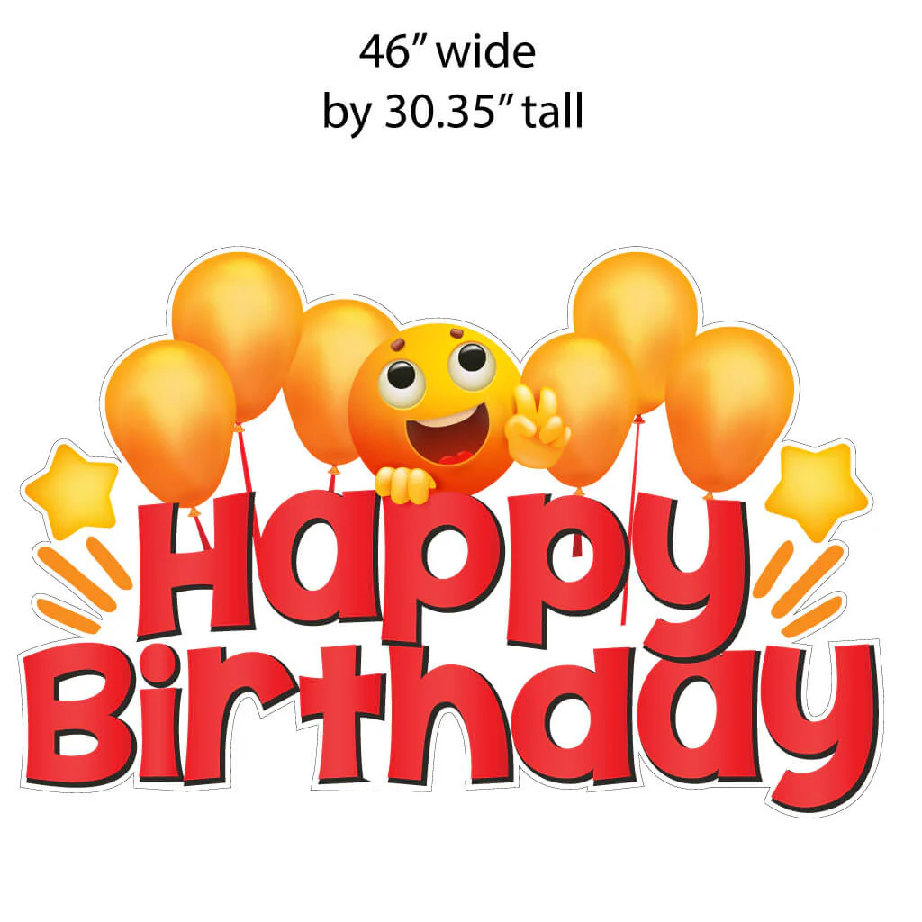 Large Happy Birthday Emoji Accessory Yard Card Signs - Image 4