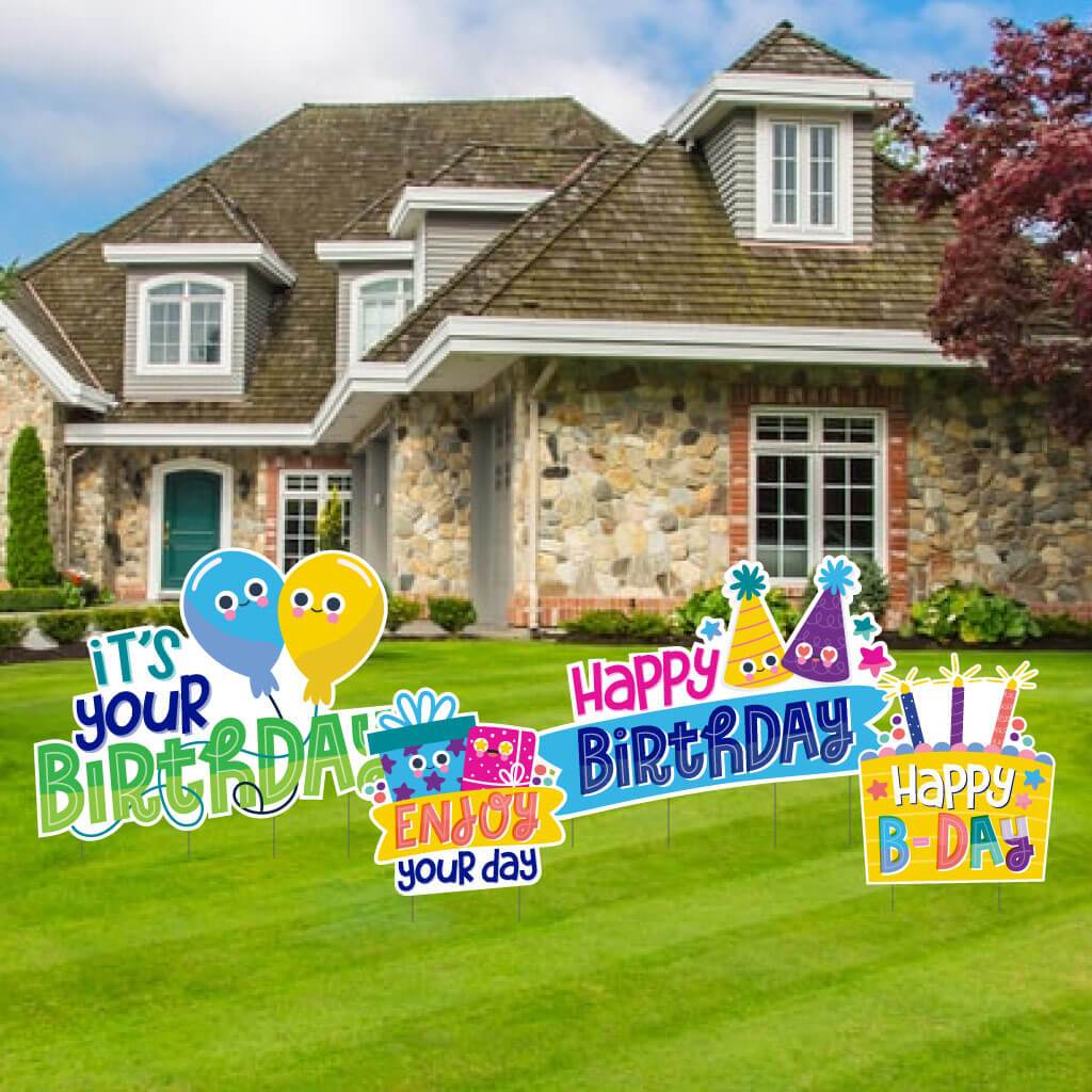 Large Happy Birthday 'Enjoy Your Day' Accessory Yard Card Signs