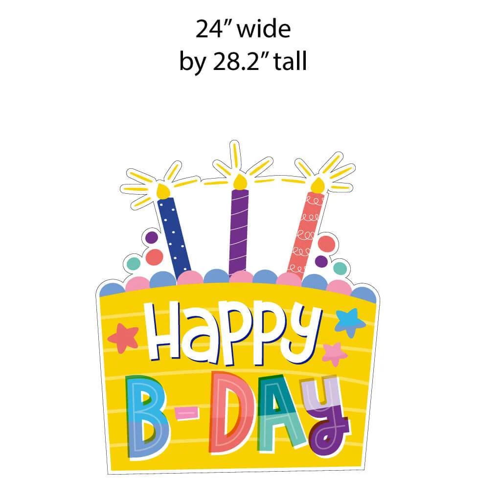 Large Happy Birthday 'Enjoy Your Day' Accessory Yard Card Signs - Image 4