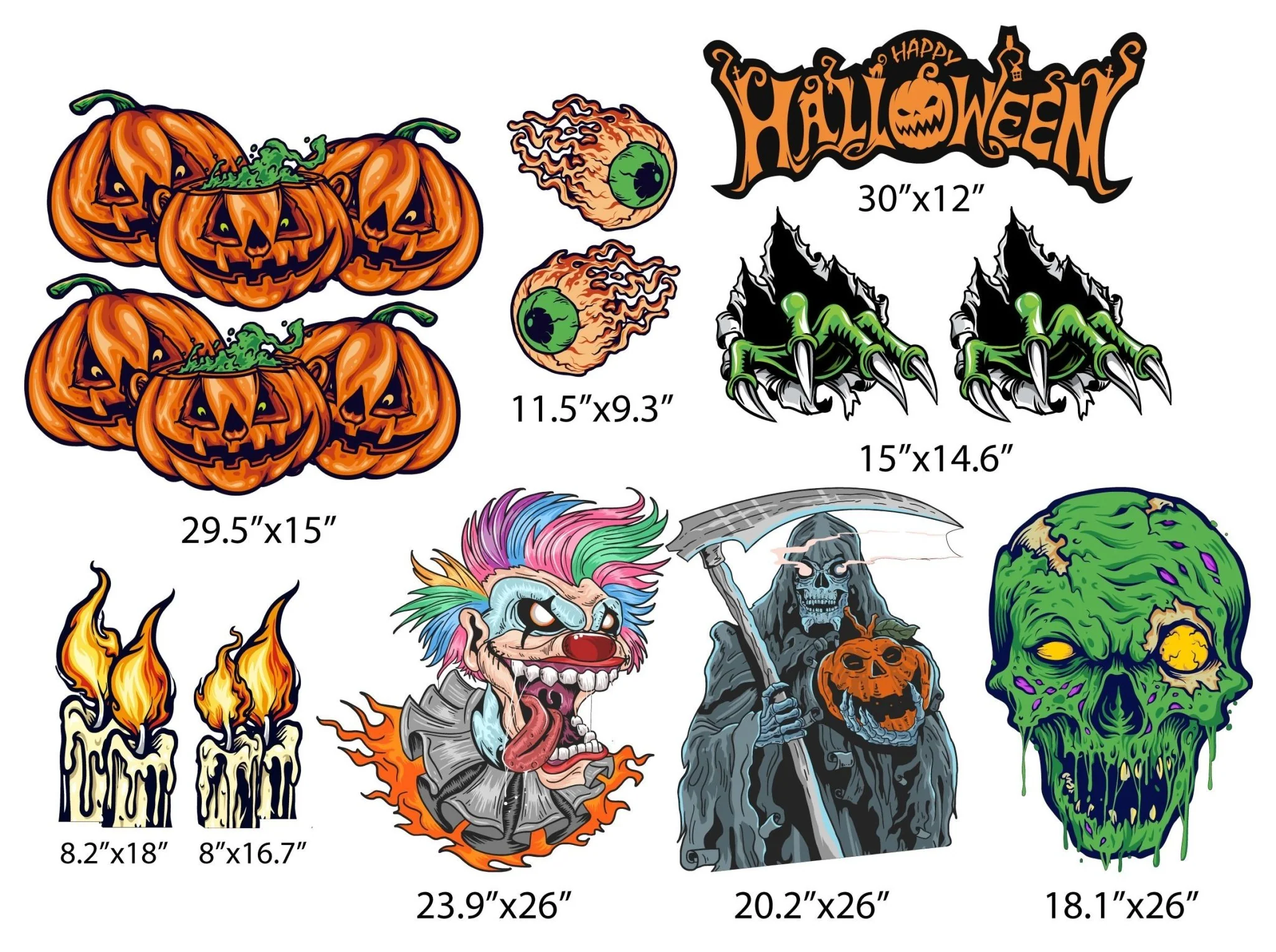 Large Scary Halloween Yard Card Set - Image 2