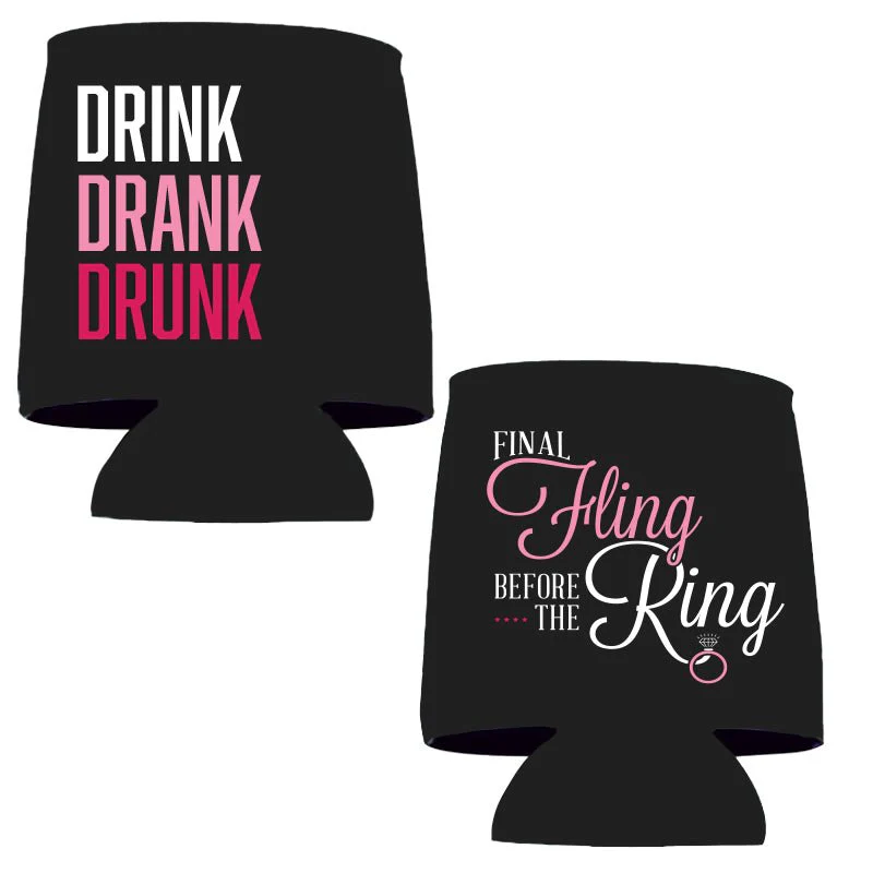 Black Final Fling Before the Ring Bachelorette Party Can Coolers Pack - Image 2