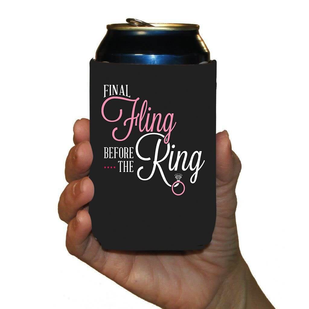 Black Final Fling Before the Ring Bachelorette Party Can Coolers Pack - Image 3