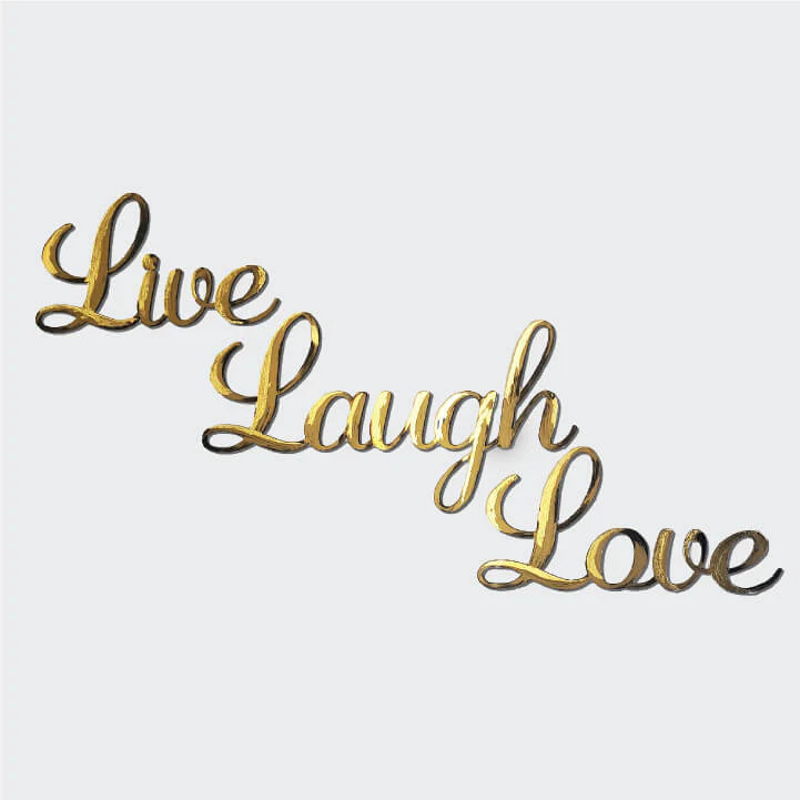 Live Laugh Love Script Hand Painted Wall Quote - Image 3