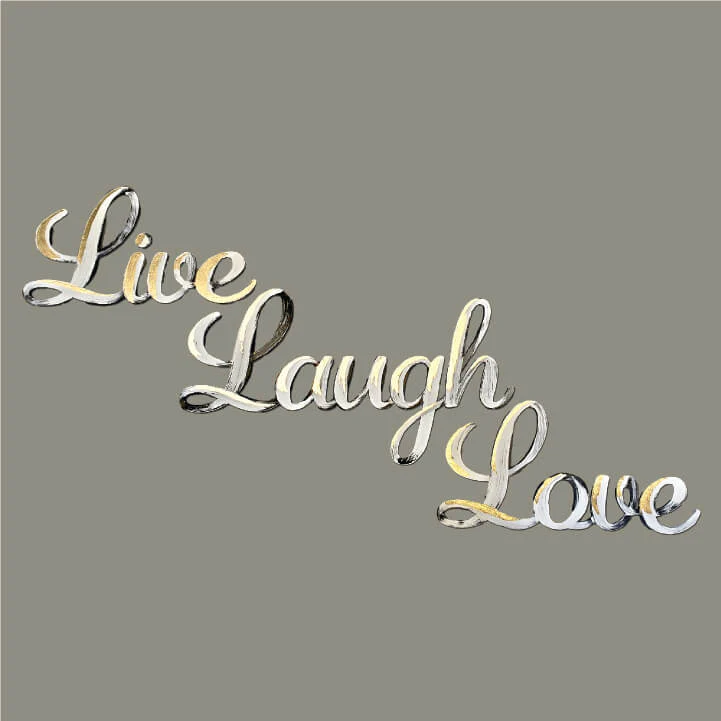 Live Laugh Love Script Hand Painted Wall Quote - Image 4