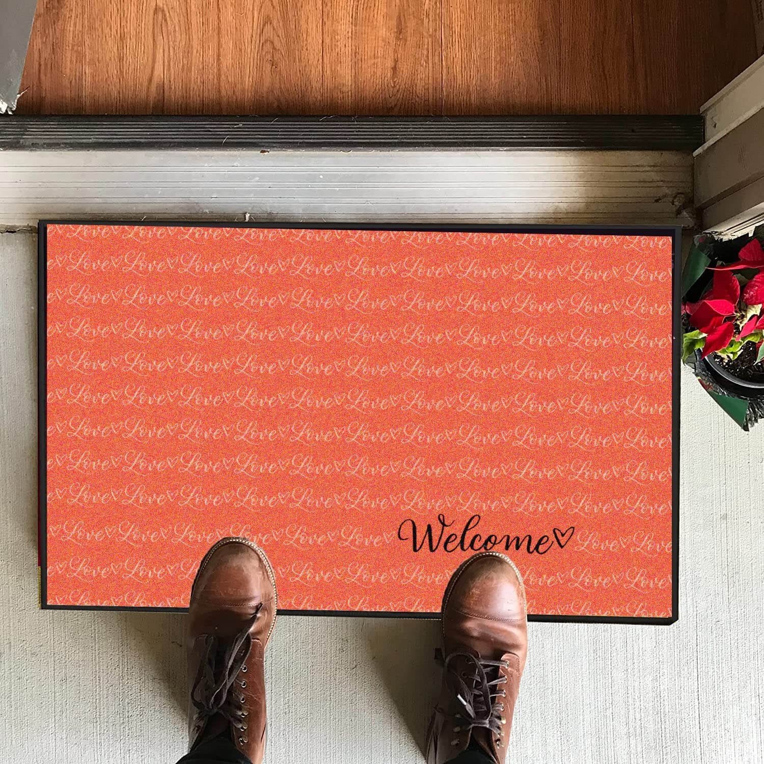 Love and Welcome Valentine Doormat - Image 2