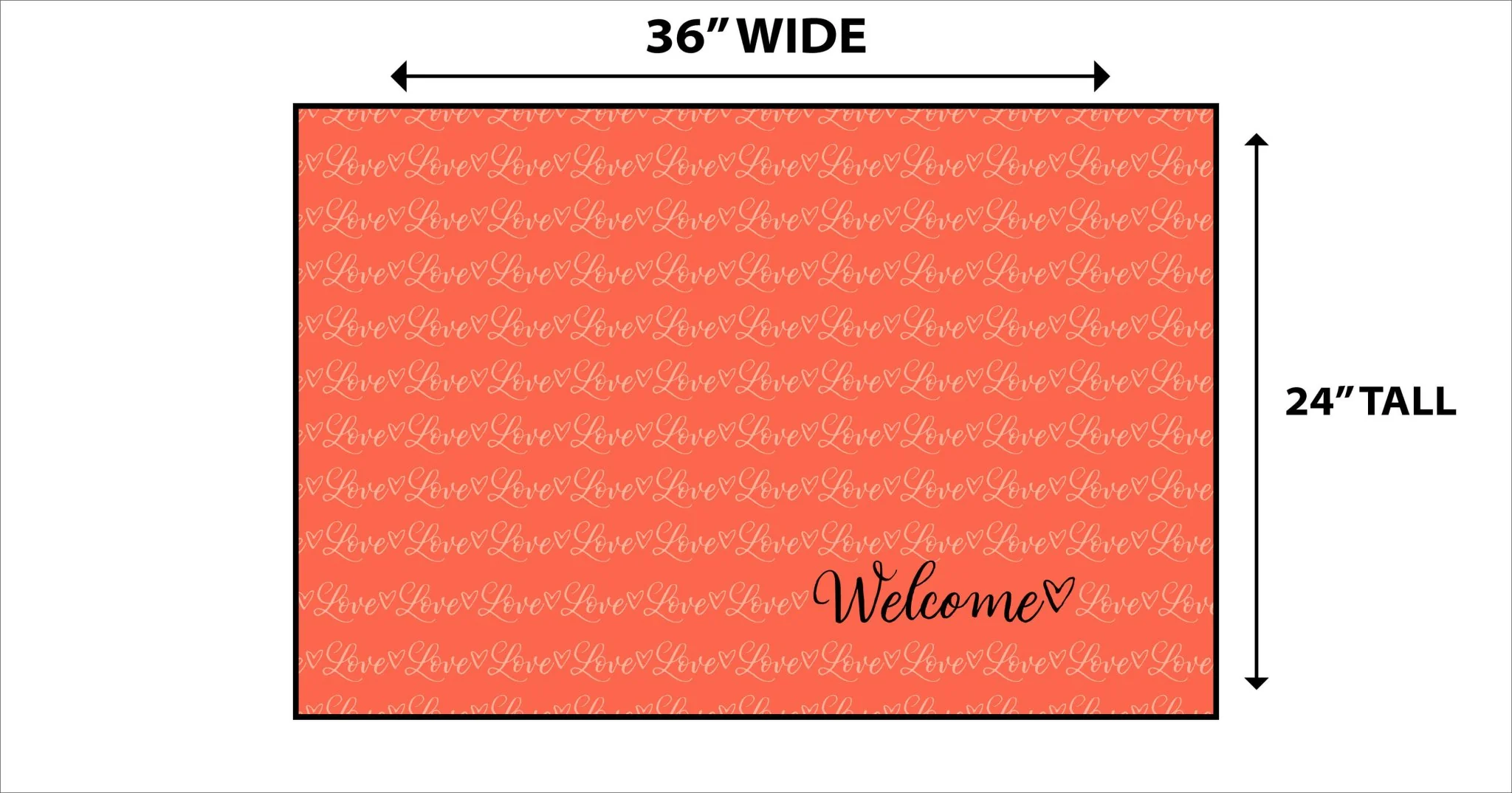 Love and Welcome Valentine Doormat - Image 3