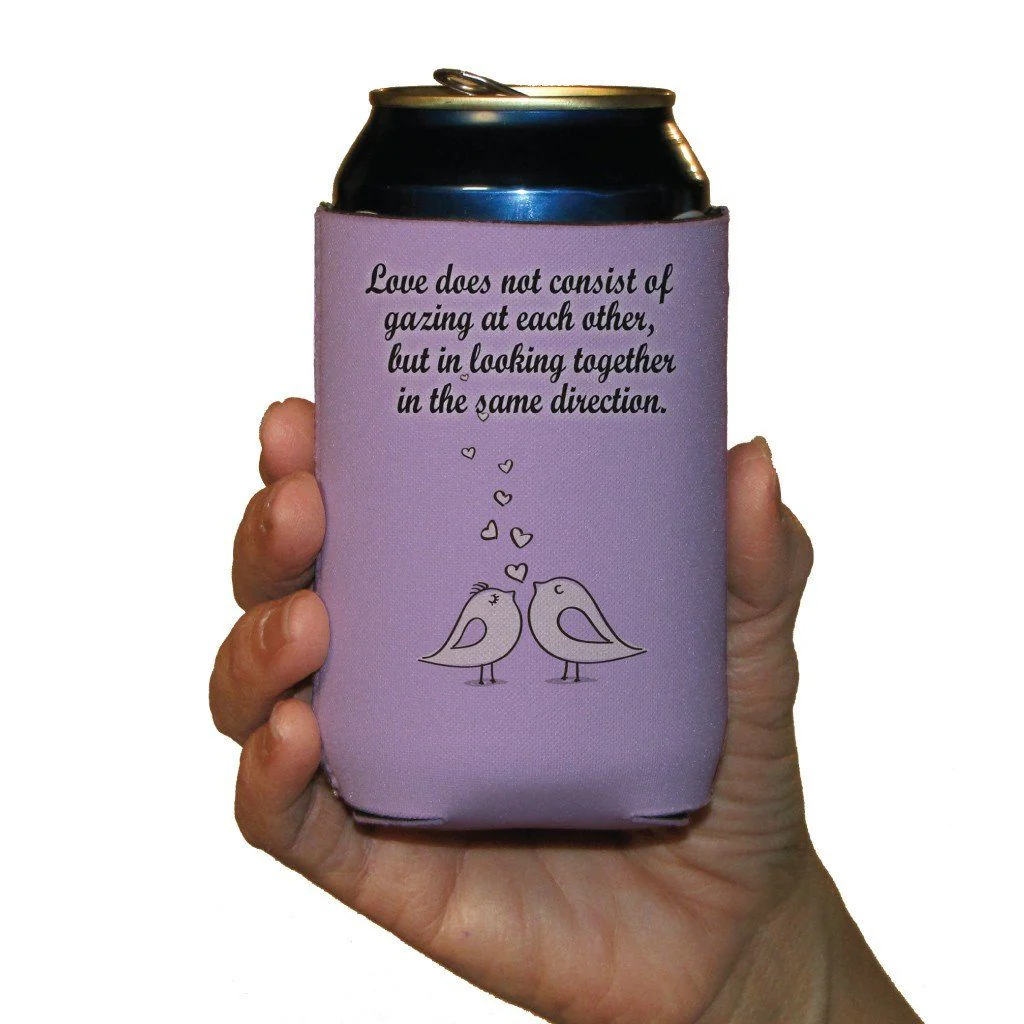 Love Birds Wedding Themed Can Cooler Pack - Image 3