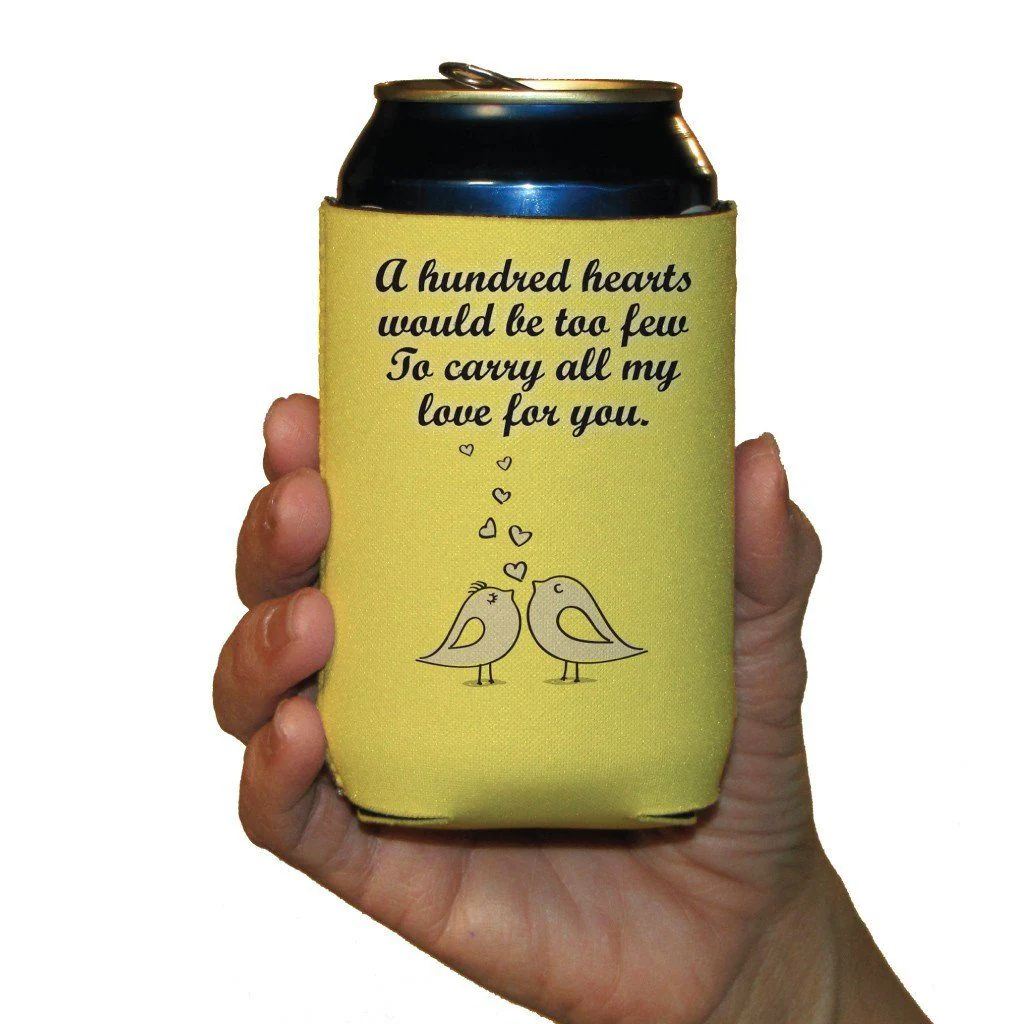 Love Birds Wedding Themed Can Cooler Pack - Image 6