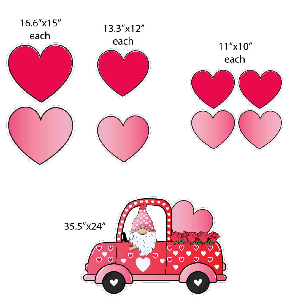 LOVE Gnomes Valentine's Day Yard Decoration 13 pc Set - Image 5
