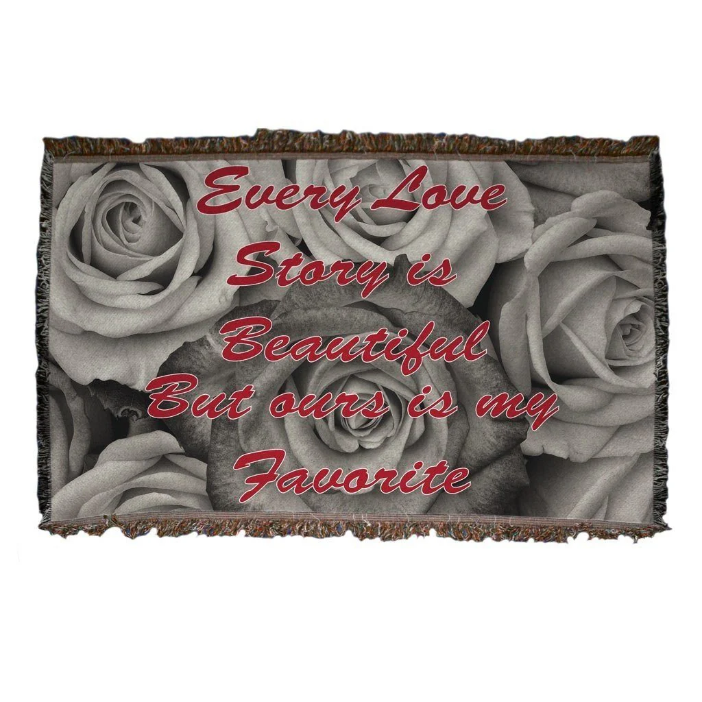 Love Story Wedding Woven Blanket