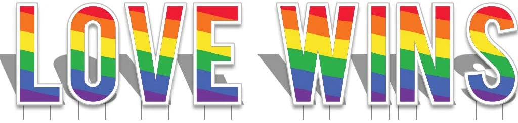 Love Wins Letters Yard Card - Image 2