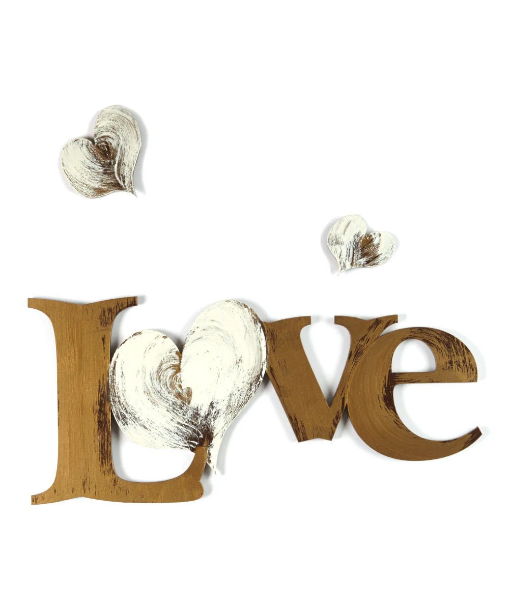 Love with Hearts Hand Painted Wall Word - Image 2