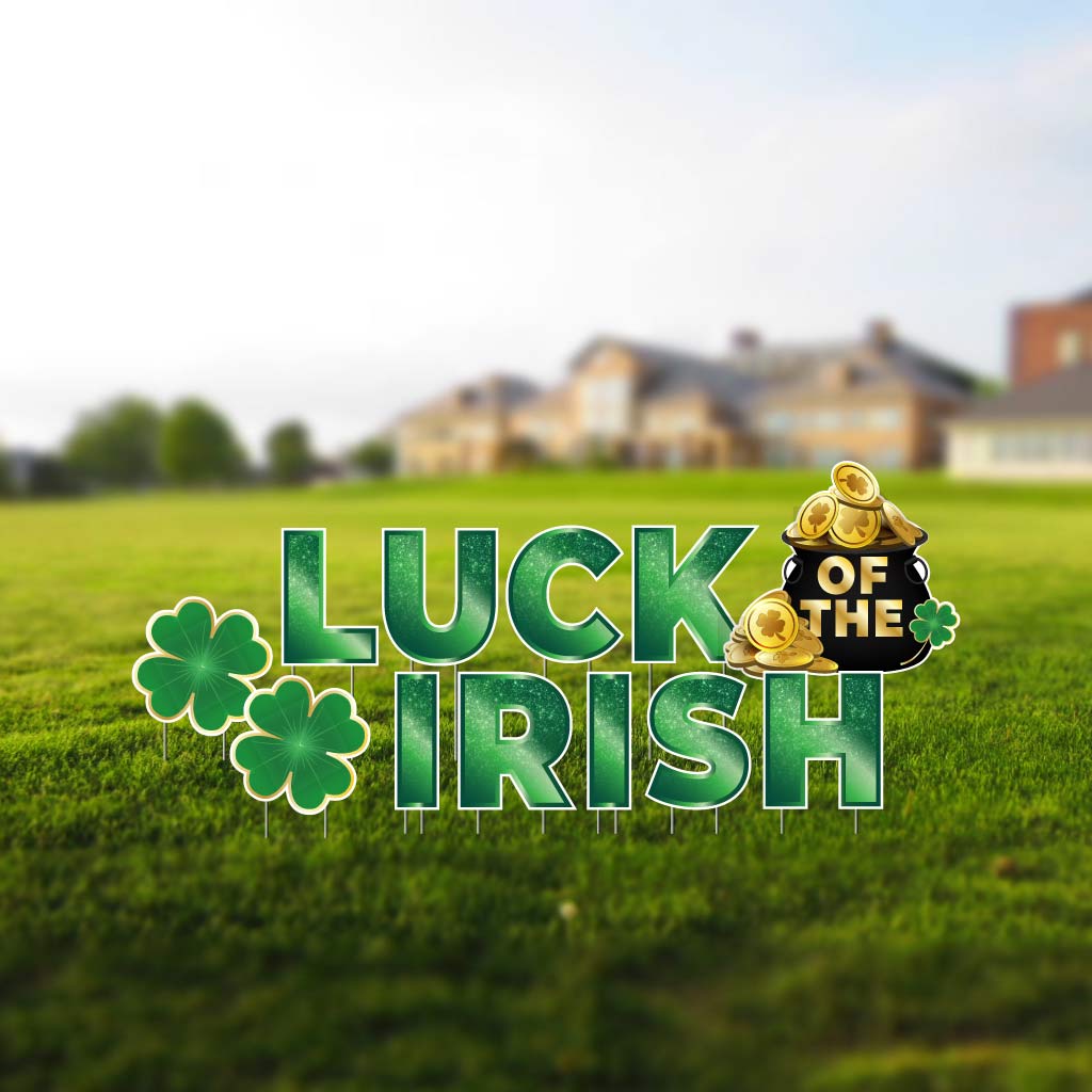 Luck of the Irish St. Patrick's Day Yard Sign Letters | 12 pc set