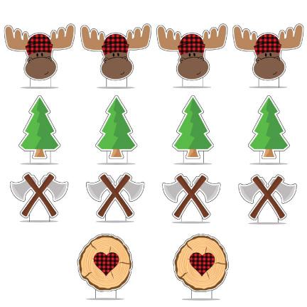 Lumberjack Themed Pathway Markers Yard Decorations 14 piece set - Image 2